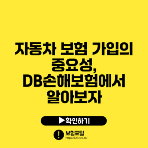 자동차 보험 가입의 중요성, DB손해보험에서 알아보자