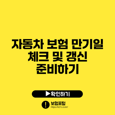 자동차 보험 만기일 체크 및 갱신 준비하기