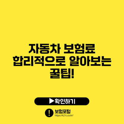 자동차 보험료 합리적으로 알아보는 꿀팁!