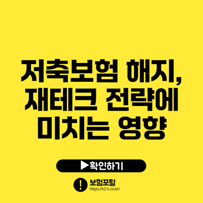 저축보험 해지, 재테크 전략에 미치는 영향