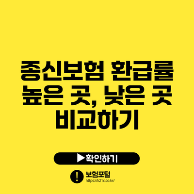 종신보험 환급률: 높은 곳, 낮은 곳 비교하기