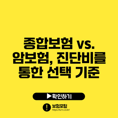 종합보험 vs. 암보험, 진단비를 통한 선택 기준