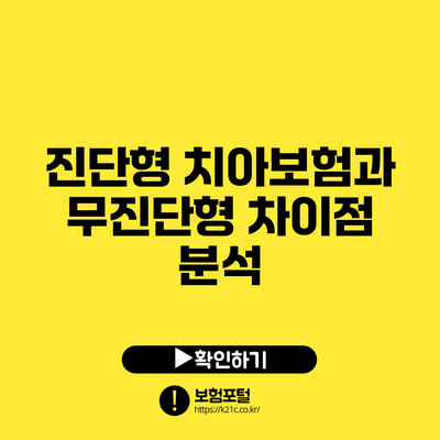 진단형 치아보험과 무진단형 차이점 분석