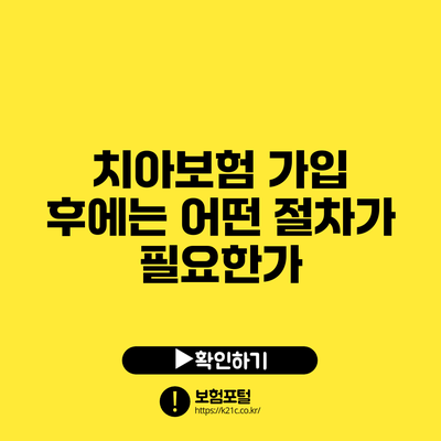 치아보험 가입 후에는 어떤 절차가 필요한가?