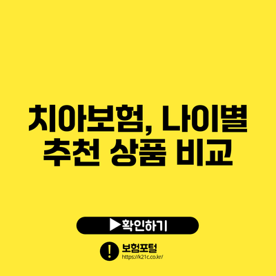 치아보험, 나이별 추천 상품 비교