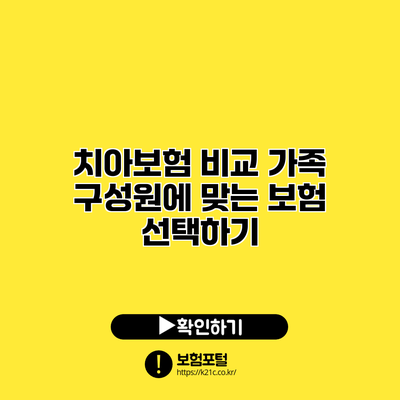 치아보험 비교: 가족 구성원에 맞는 보험 선택하기