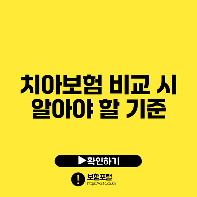 치아보험 비교 시 알아야 할 기준