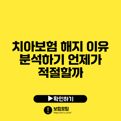 치아보험 해지 이유 분석하기: 언제가 적절할까?