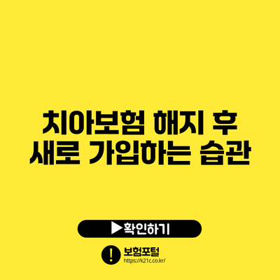 치아보험 해지 후 새로 가입하는 습관