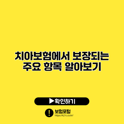 치아보험에서 보장되는 주요 항목 알아보기