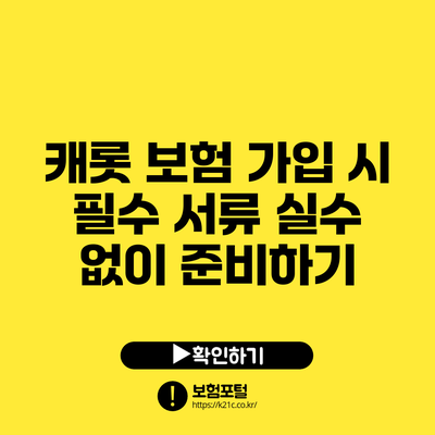 캐롯 보험 가입 시 필수 서류 실수 없이 준비하기