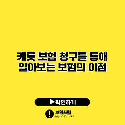 캐롯 보험 청구를 통해 알아보는 보험의 이점