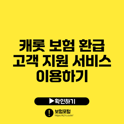캐롯 보험 환급: 고객 지원 서비스 이용하기