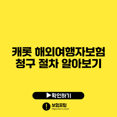 캐롯 해외여행자보험 청구 절차 알아보기