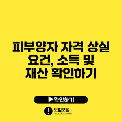 피부양자 자격 상실 요건, 소득 및 재산 확인하기