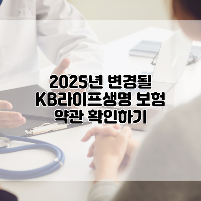 2025년 변경될 KB라이프생명 보험 약관 확인하기