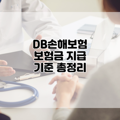 DB손해보험 보험금 지급 기준 총정리
