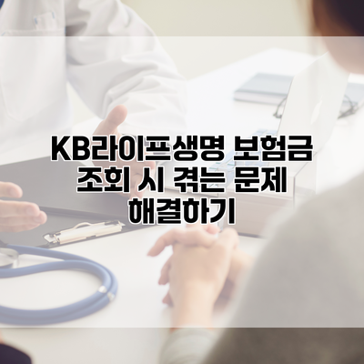 KB라이프생명 보험금 조회 시 겪는 문제 해결하기