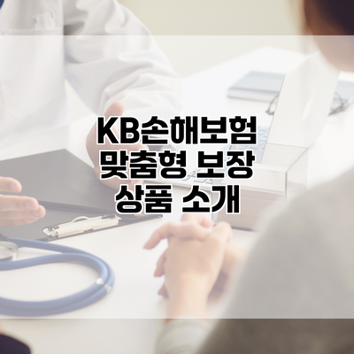 KB손해보험 맞춤형 보장 상품 소개