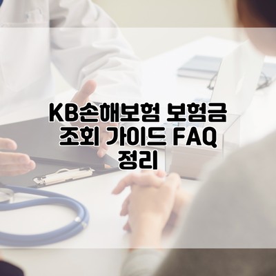 KB손해보험 보험금 조회 가이드 FAQ 정리