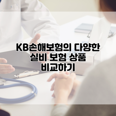KB손해보험의 다양한 실비 보험 상품 비교하기