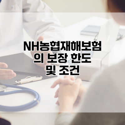NH농협재해보험의 보장 한도 및 조건