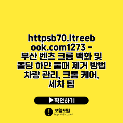 https://b70.itreebook.com/1273 - 부산 벤츠 크롬 백화 및 몰딩 하얀 물때 제거 방법 | 차량 관리, 크롬 케어, 세차 팁