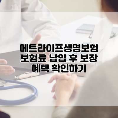 메트라이프생명보험 보험료 납입 후 보장 혜택 확인하기