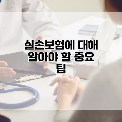 실손보험에 대해 알아야 할 중요 팁