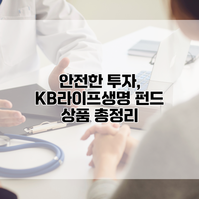 안전한 투자, KB라이프생명 펀드 상품 총정리