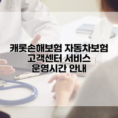 캐롯손해보험 자동차보험 고객센터 서비스 운영시간 안내
