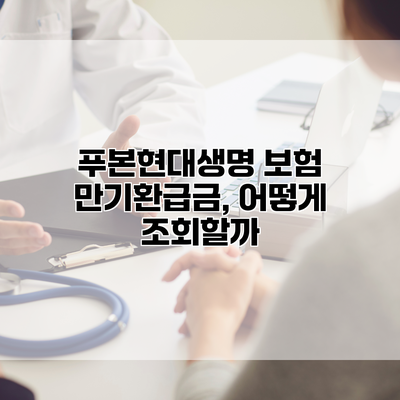 푸본현대생명 보험 만기환급금, 어떻게 조회할까?