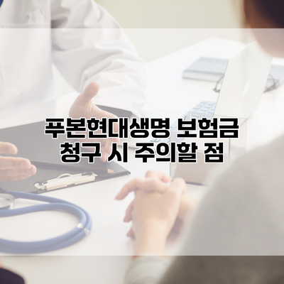 푸본현대생명 보험금 청구 시 주의할 점