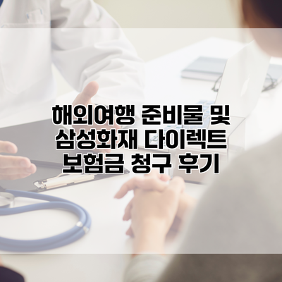 해외여행 준비물 및 삼성화재 다이렉트 보험금 청구 후기